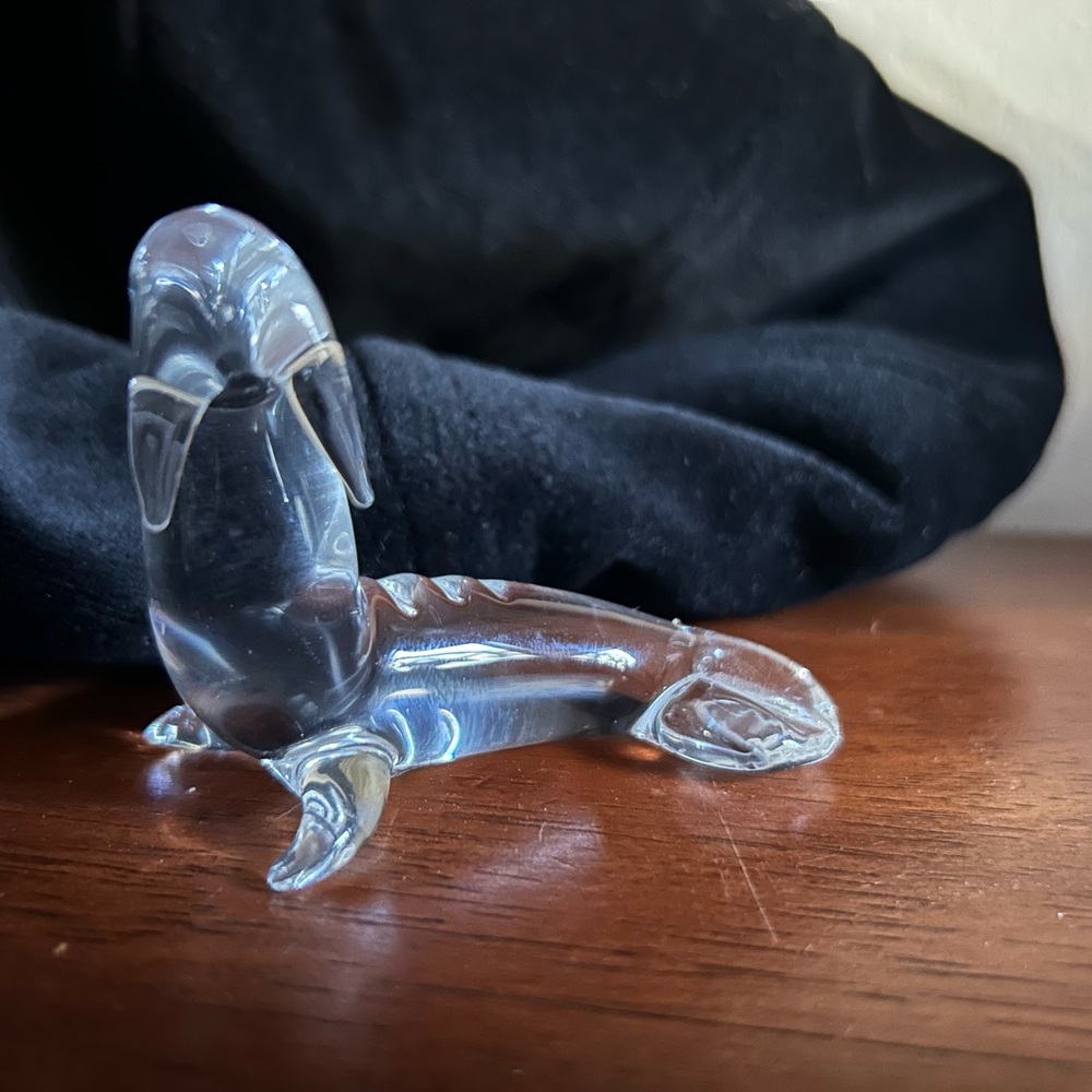 Handmade glass walrus figurine